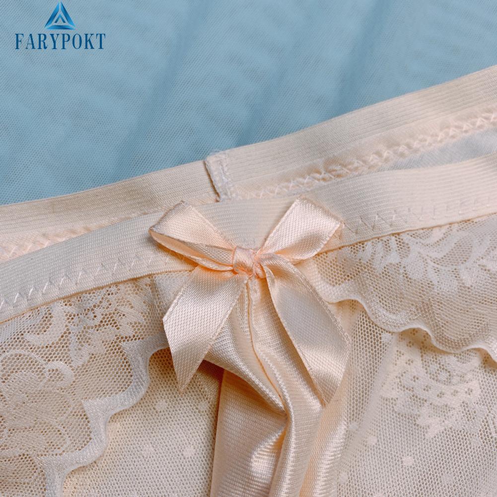 Quần Lót Lụa Phối Ren Màu Trơn Siêu Nhẹ Quyến Rũ Cho Nam