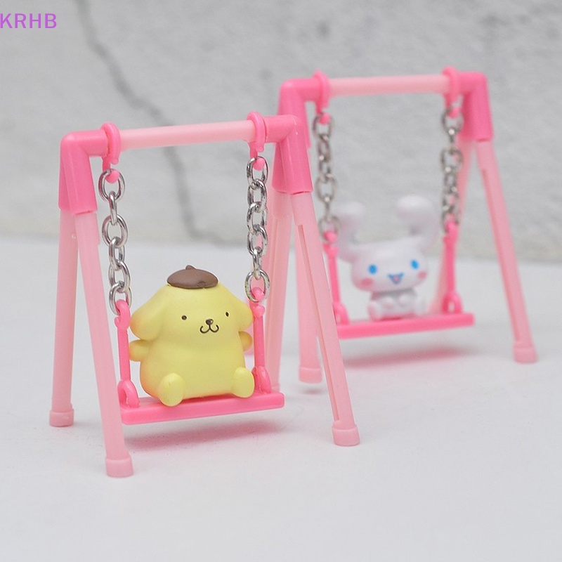 Krhb Mô Hình gashapon sanrio Nhân Vật melody purin Chơi Trên Xích Đu Quà Tặng Mới