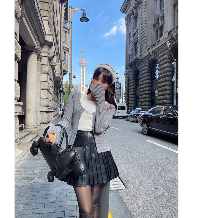 Roof Túi Đeo Chéo Da pu Mềm Hình Cún Hoạt Họa Phong Cách Đường Phố Dễ Thương Dùng Khi Chụp Ảnh Đường Phố Cho Nữ