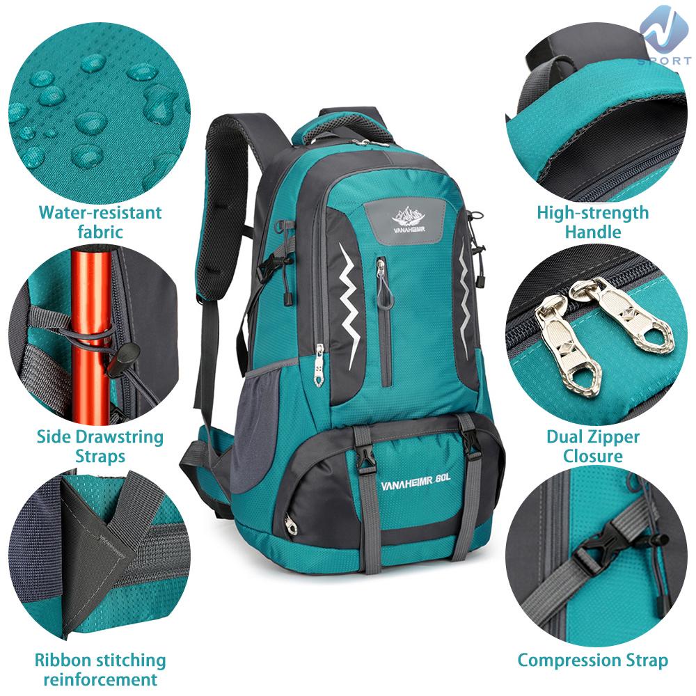 Ba Lô Leo Núi / Du Lịch Thể Thao Ngoài Trời 60l Chống Nước Cho Nam Và Nữ