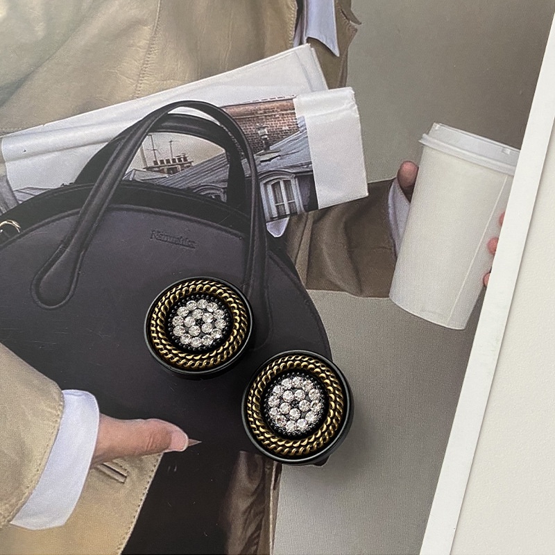 Set 5 Nút Áo Hình Hoa Đính Đá Phong Cách retro 18 / 20 / 25mm