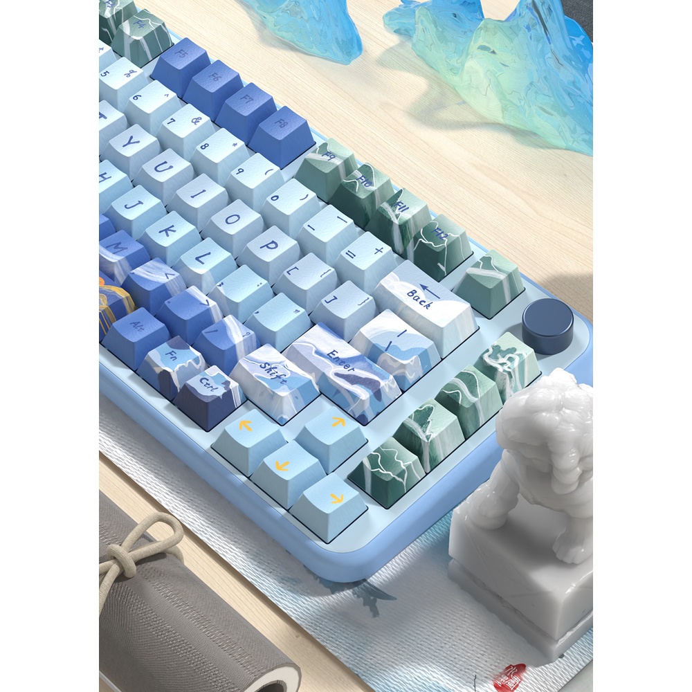 Scenic Lakes Mountain Keycaps 138/158 Keys Cherry Profile Bàn Phím Cơ 138 / 158 Phím Phong Cách Trung Hoa Cổ Điển
