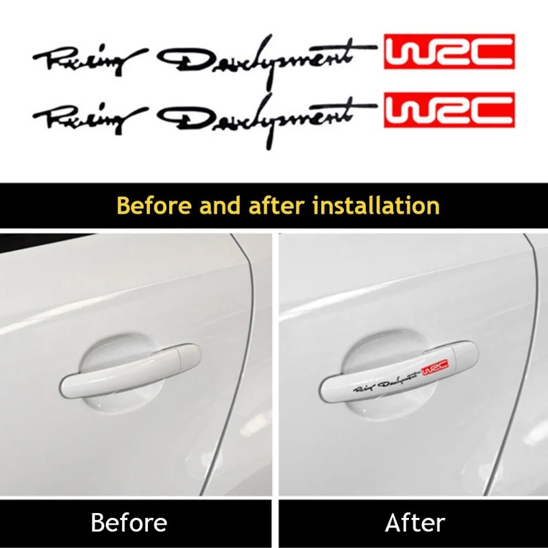 Bộ 4 Miếng Dán Decal Chữ Tiếng Anh wrc Trang Trí Ngoại Thất Xe Hơi Chống Thấm Nước
