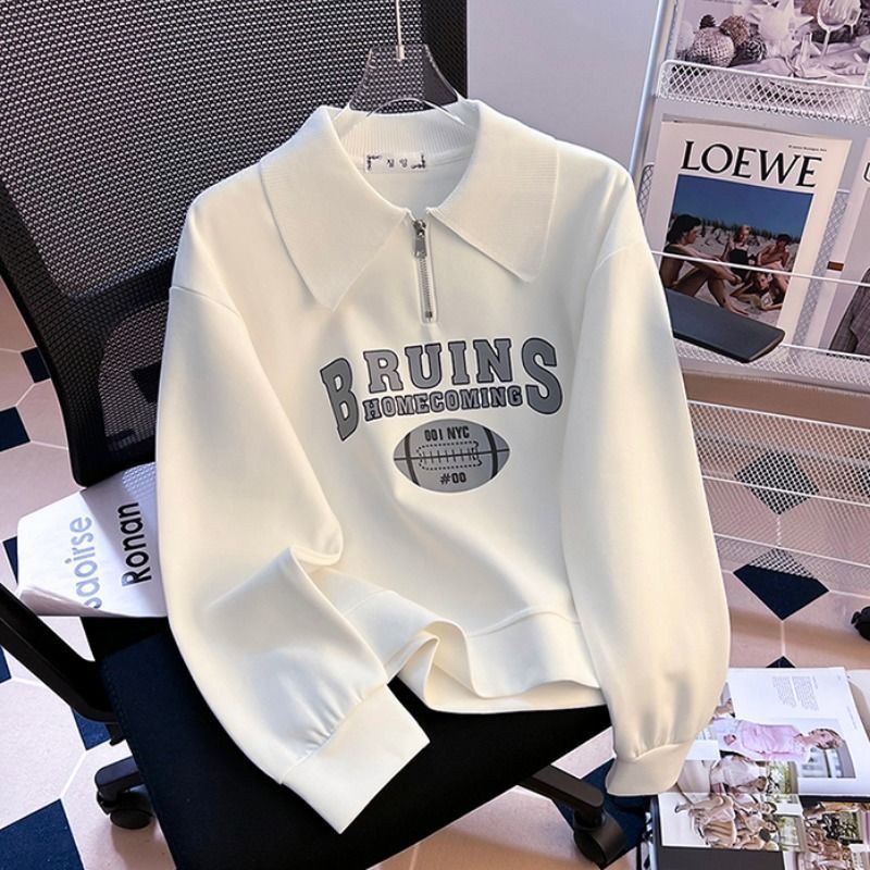 Áo Thun polo Tay Dài Dáng Rộng Phong Cách Mỹ Thời Trang Xuân Thu Hàng Mới 2023 Dành Cho Bạn Nữ