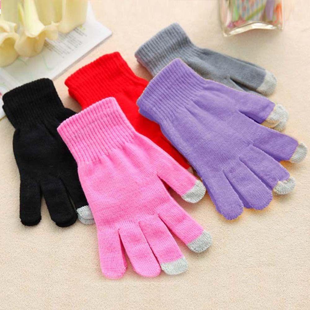 Đôi Găng Tay cordellaub Dệt Kim Mùa Đông Màu Trơn Thanh Lịch Có Thể Chạm Màn Hình Cảm Ứng Phong Cách Hàn Quốc