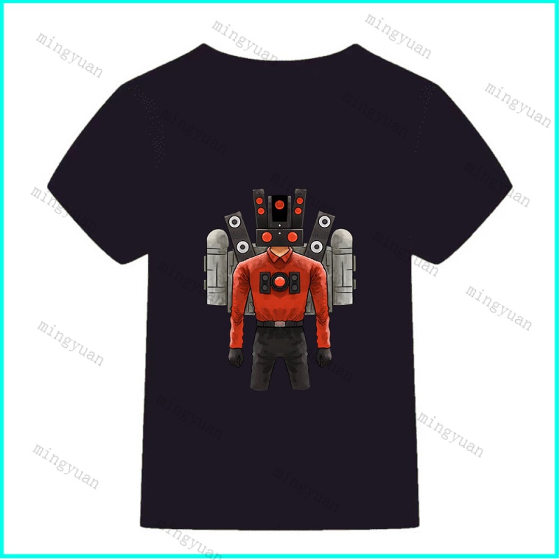 Áo Thun Tay Ngắn In Hình Mingyuan Skibidi Toilet Titan Tv Man Creepy Speakerman Cho Thanh Thiếu Niên