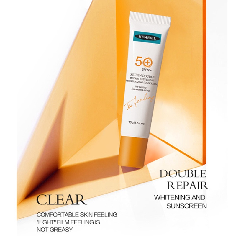 Sản phẩm chăm sóc da Kem chống nắng dưỡng ẩm Kem chống nắng làm trắng Kem chống nắng sảng khoái 15g Kem chống nắng 45 * 30 * 115mm Kem chống nắng thoáng khí Sản phẩm chăm sóc da mặt heby1