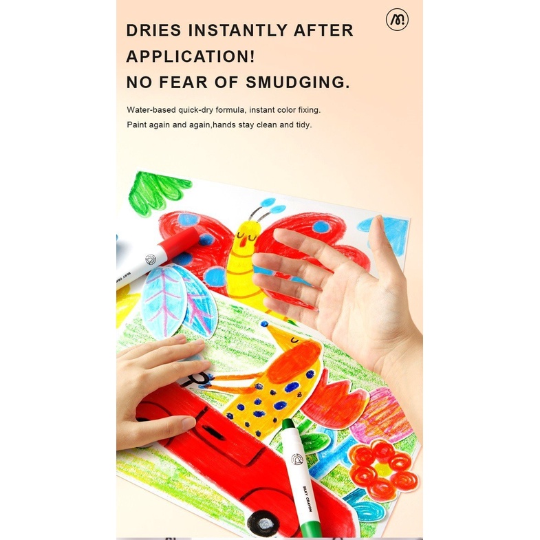 Bút Màu Sáp Lụa Hữu Cơ Mideer Silky Crayon Kèm Quai Xách Cho Bé 8 - 12 - 24 Màu