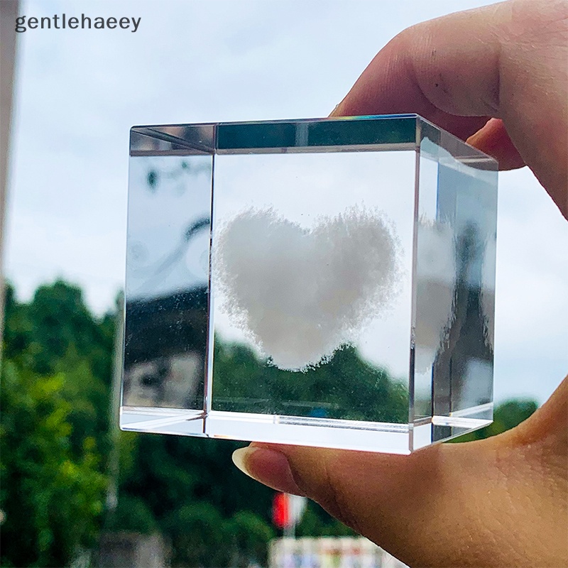 Khối Pha Lê Thủy Tinh laser 40mm Hình Đám Mây Mưa Rơi Vỡ 3d Trang Trí Nhà Cửa