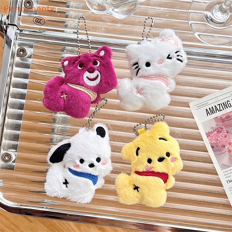 Móc Khóa Hoạt Hình Nhồi Bông Dễ Thương Gấu pachacco straberry Gấu pooh winnie kitty Đáng Yêu Làm Quà Tặng Cho Trẻ Em