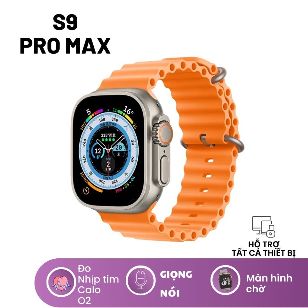 Đồng hồ thông minh SMART WATCH S9 Pro Max - Cảm biến cử chỉ - Voice giọng nói - Màn hình chờ AOD