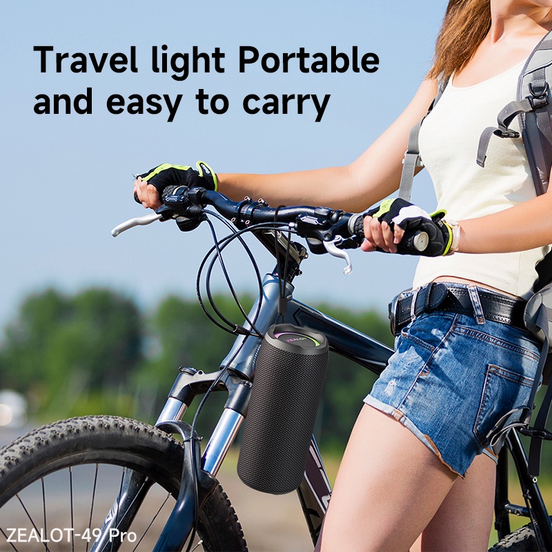 Zanzealot Loa bluetooth 5.2 / 3600mah Không Dây Hỗ Trợ Thẻ tf / Điều Khiển Đèn led s49 pro