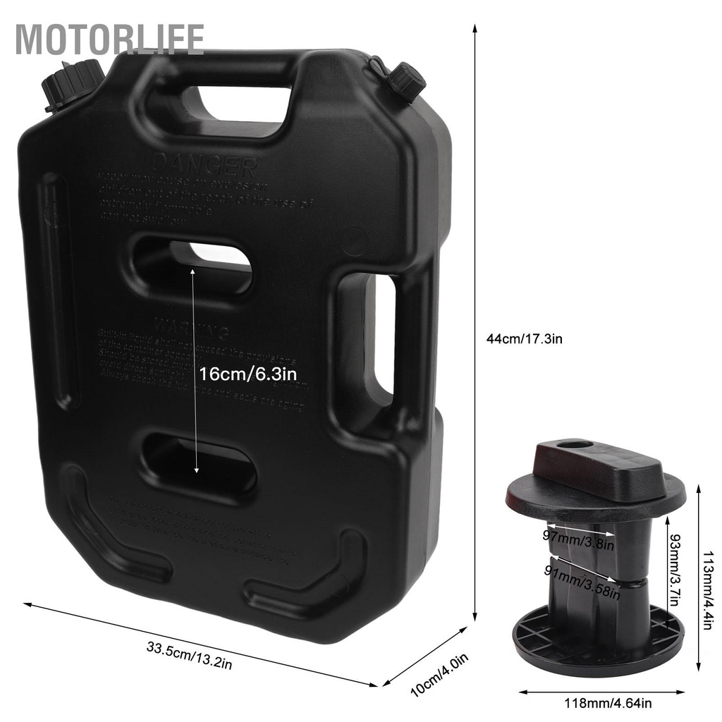 Motorlife 10L Dầu Nhiên Liệu Bình Chứa Chống Sốc Dự Phòng Khẩn Cấp Xăng Khí Có Thể Đa Năng Cho Xe Máy Off Road SUV ATV