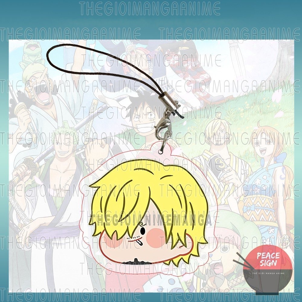 Móc dây treo điện thoại ONE PIECE in hình Đảo Hải Tặc anime mica trong acrylic móc khóa