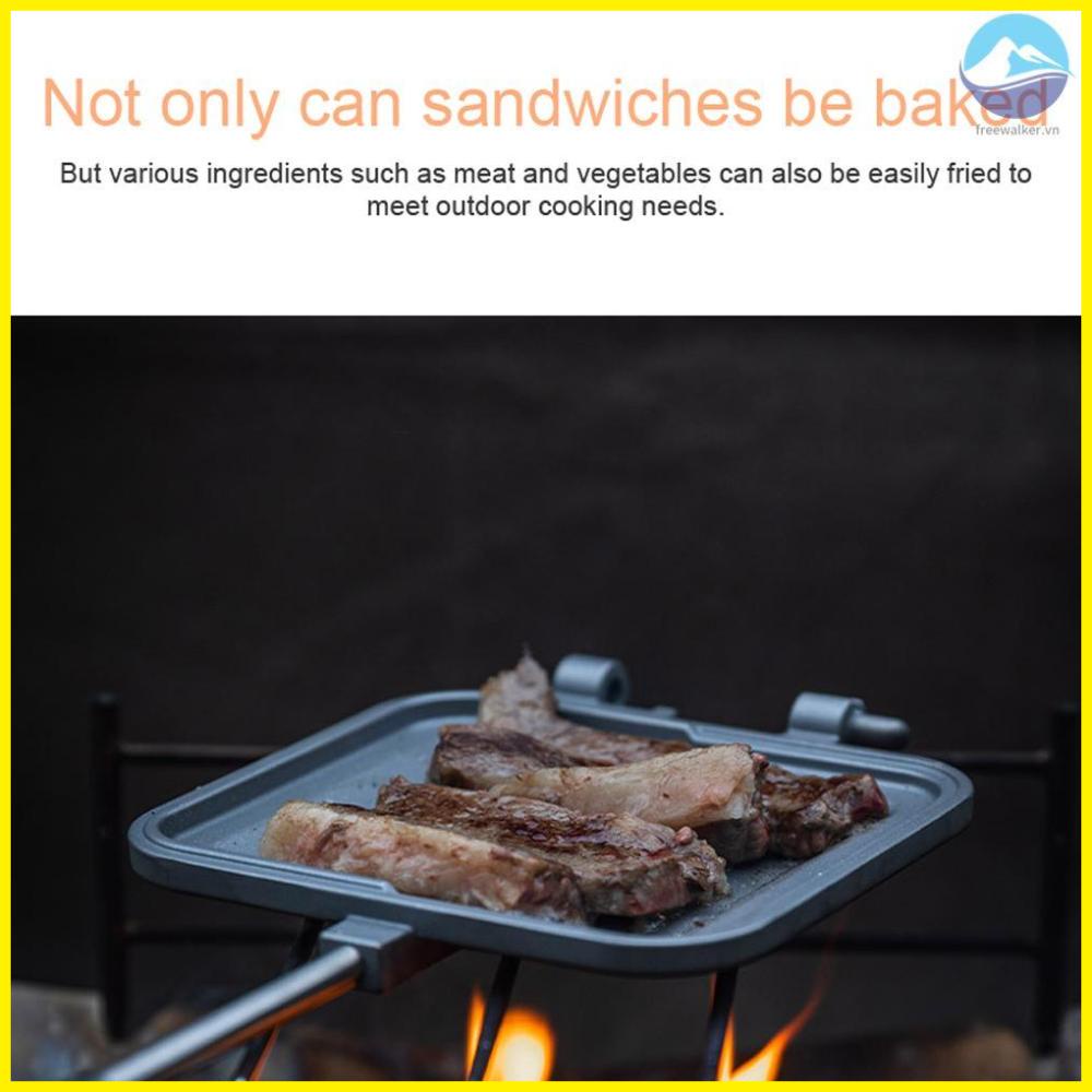 CAMPINGMOON Multifunctional Camping Picnic Breakfast Clamp Tray Bakeware for Outdoor Sandwich Making