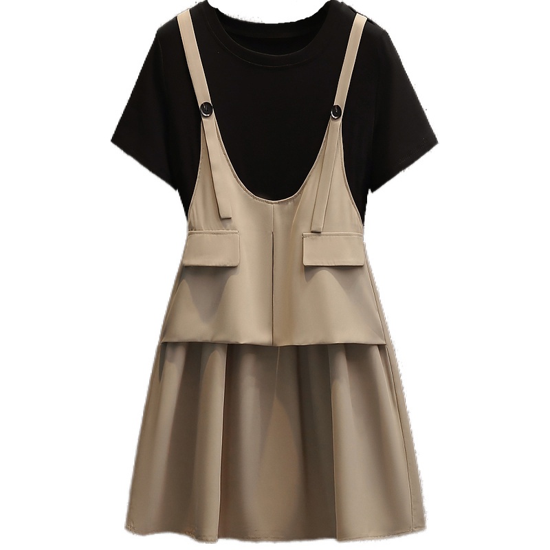 🌸Hàng Order🌸Váy Đầm Bigsize Phối Màu 2 Dây Cách Điệu Dáng Xoè  Tiểu Thư Nữ Tính 🌸Hàng Quảng Châu