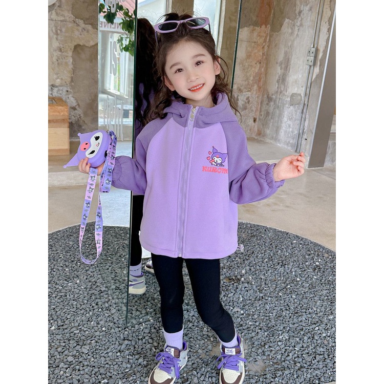 ❤Áo Khoác Lót Lông Cừu Dày Dặn Giữ Ấm Thời Trang Thu Đông 2023 Cho Bé Gái