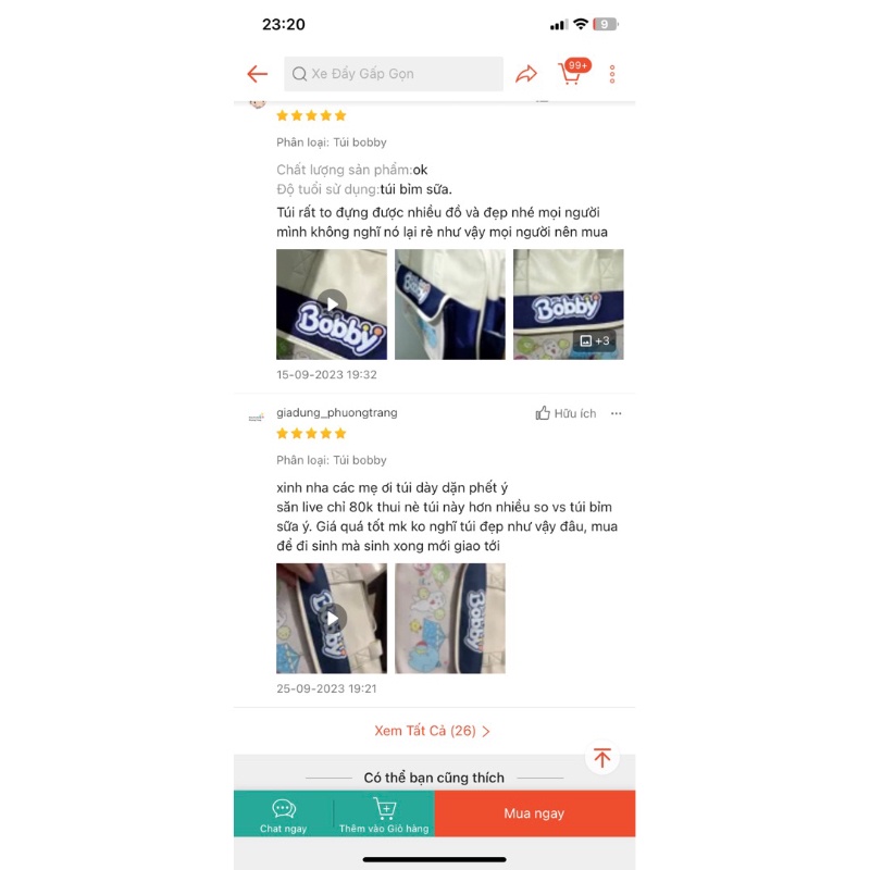 Túi Xách bỉm sữa cao cấp Bobby siêu xịn sò