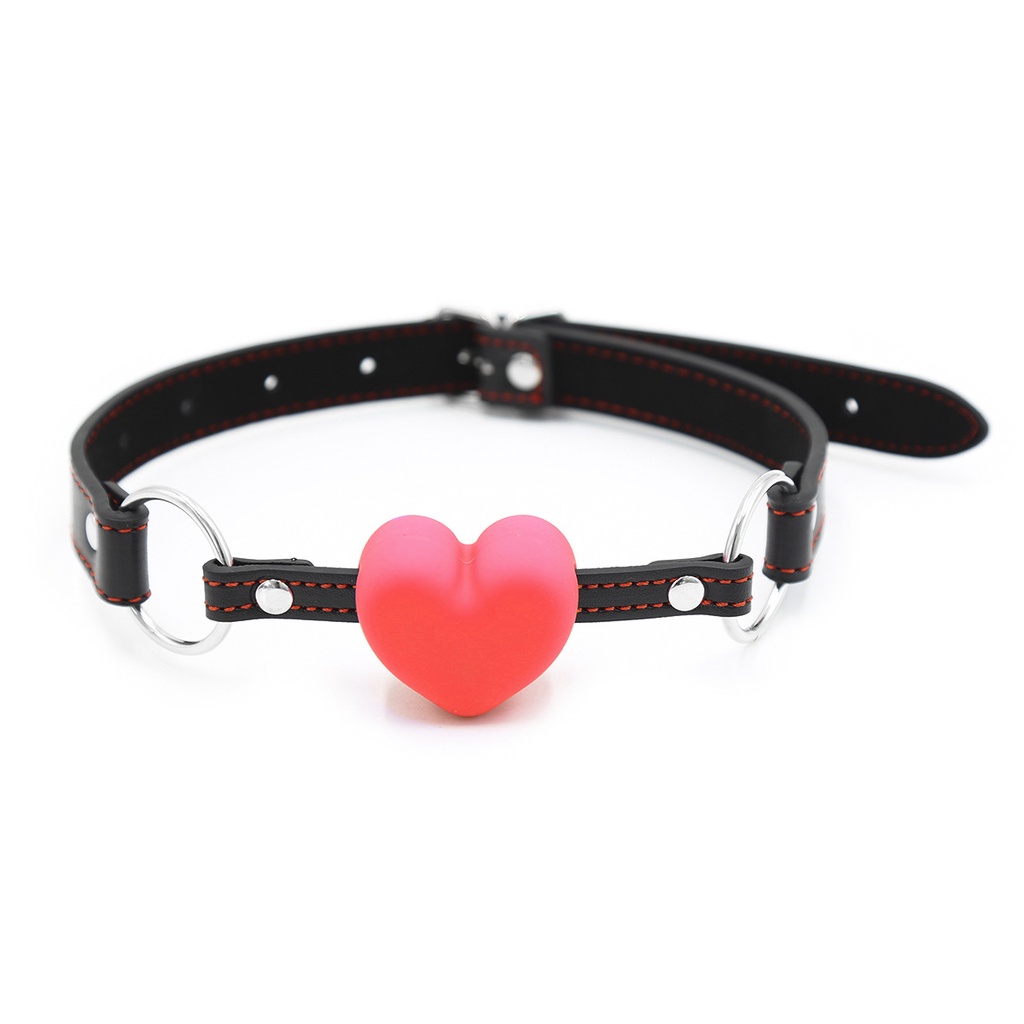 Sm Đồ Chơi Ngậm Miệng Bằng Da Silicon Hình Trái Tim Màu Đen Hồng Dành Cho sex kouga silicone