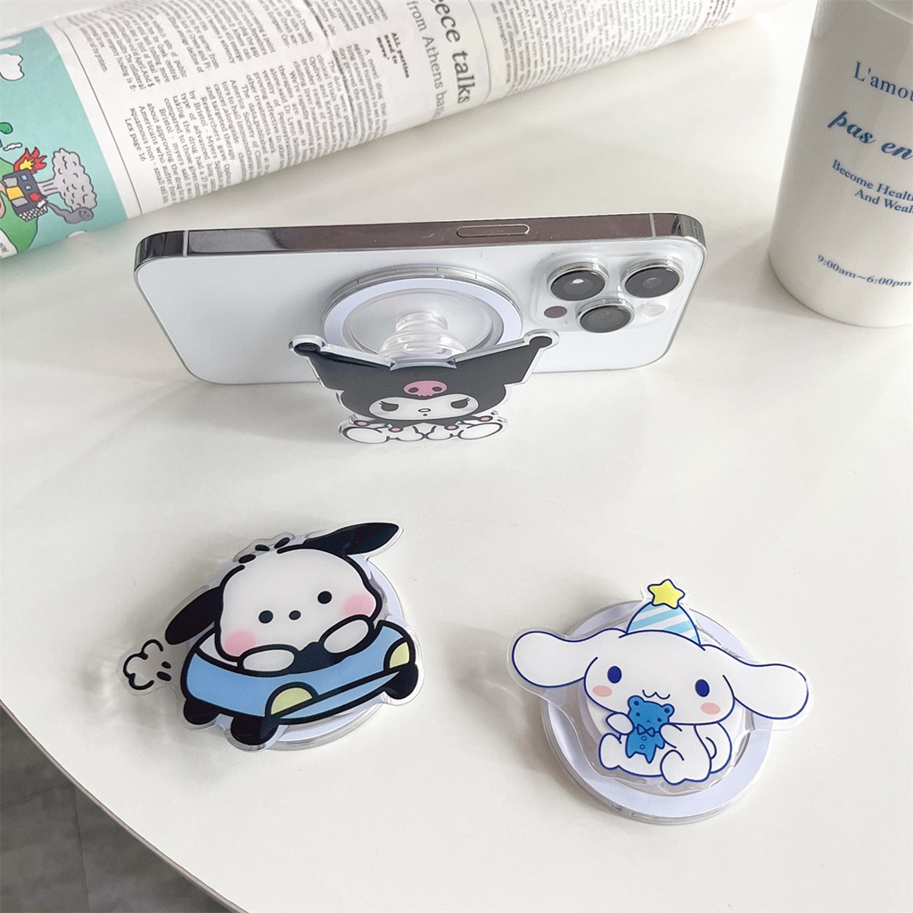 Giá Đỡ Điện Thoại / Máy Tính Bảng Từ Tính Chống Rơi Hình hello kitty kuromi cinnamoroll stitch Đáng Yêu