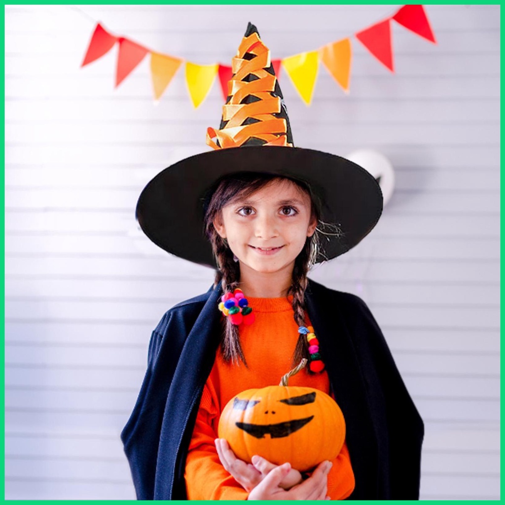 Mũ/chổi phù thủy phong cách halloween cho trẻ em