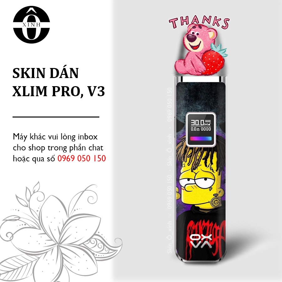Miếng dán skin cho Xlim Pro/ V2 / favostix / riil x / feelin / avocado / gotek...in hình Simpson