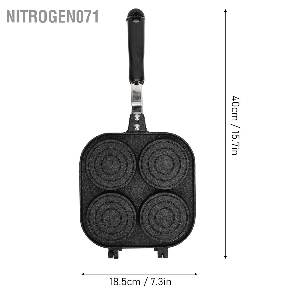 Nitrogen071 Hai Mặt Tỳ Hưu Chảo Chống Dính Hợp Kim Nhôm Đa Năng 2 Sandwich Cho Bánh Mì Trứng