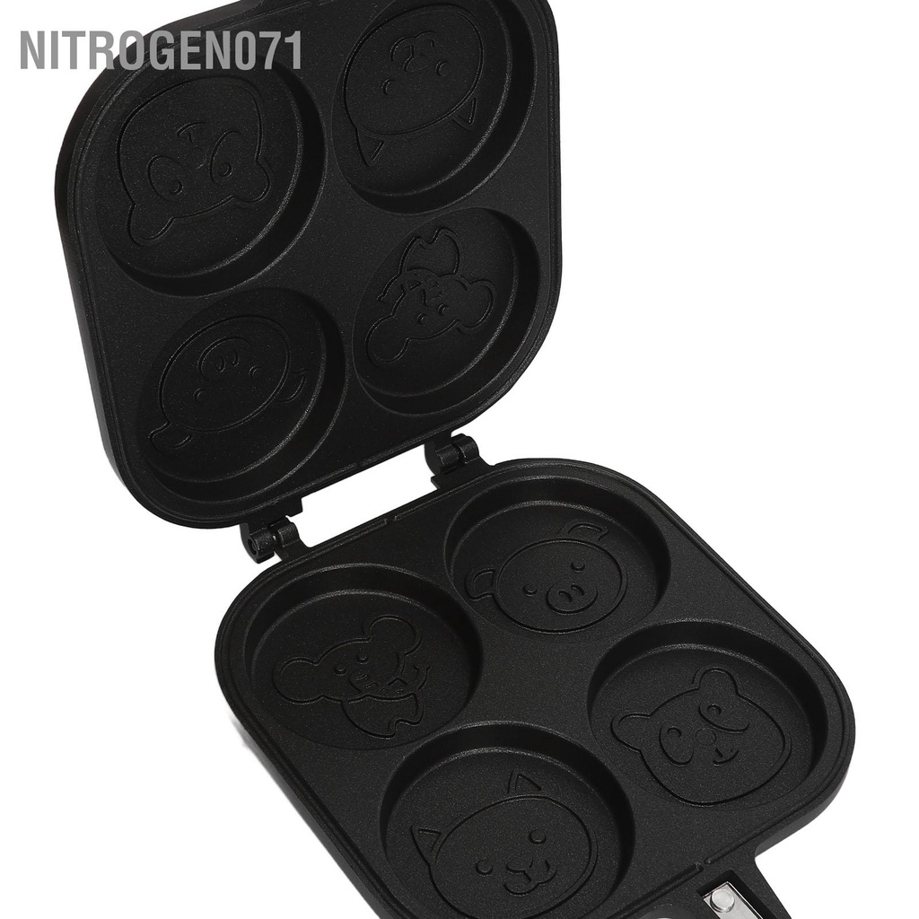 Nitrogen071 Hai Mặt Tỳ Hưu Chảo Chống Dính Hợp Kim Nhôm Đa Năng 2 Sandwich Cho Bánh Mì Trứng
