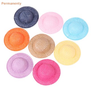 Set 5 nón rơm đan mini nhiều màu sắc trang trí nhà búp bê