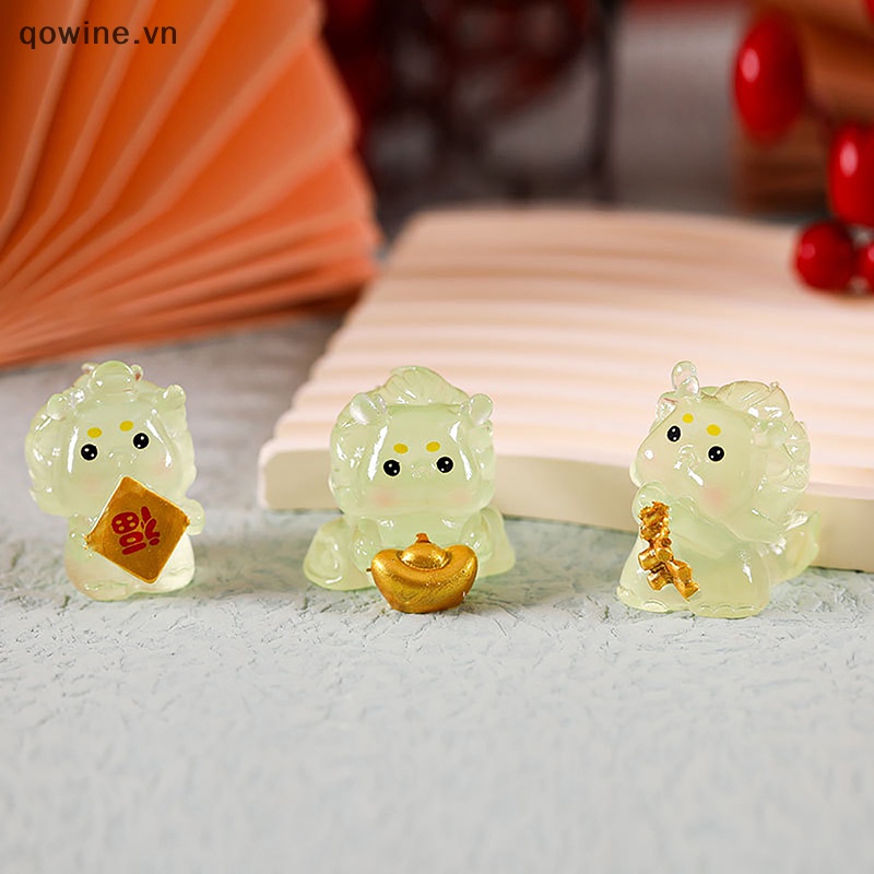 Qowine 1 Mô Hình Rồng Mini Bằng Nhựa resin Dễ Thương Trang Trí Tiểu Cảnh vn