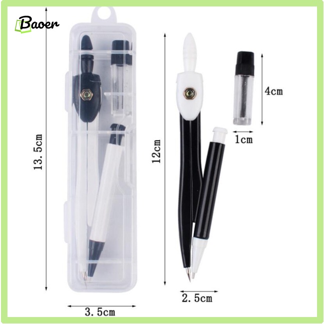 Baoer Bộ Dụng Cụ Compa Vẽ Toán Học Chuyên Nghiệp Cho Học Sinh