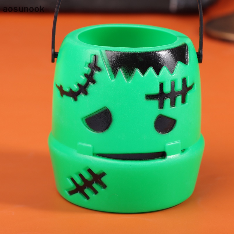Aosunook Xô Đựng Kẹo Hình Bí Ngô halloween Nhỏ Gọn Trang Trí Tiệc Tùng Cho Trẻ Em en