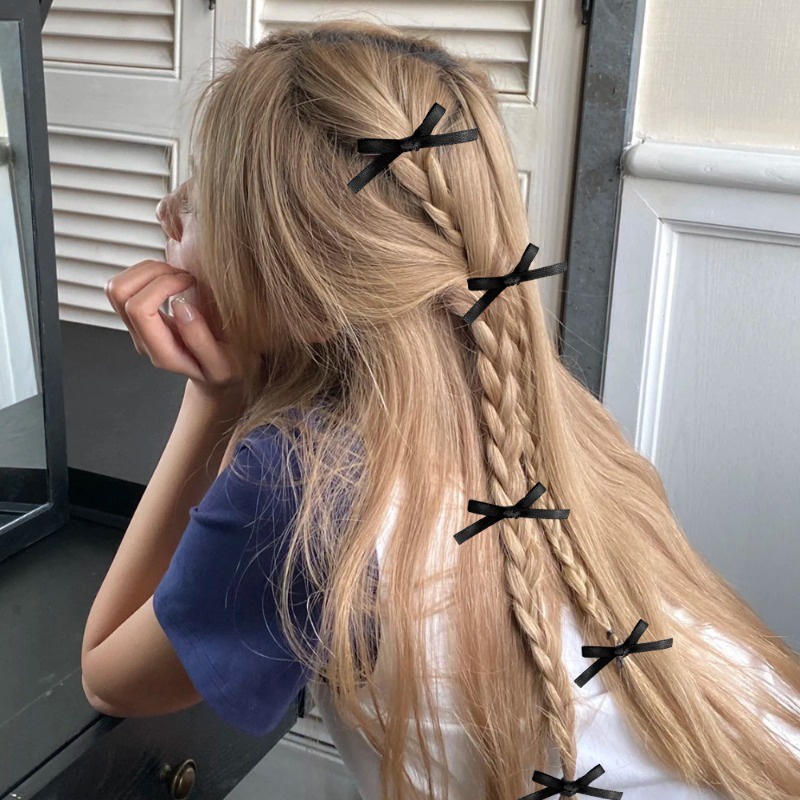 Set 1 / 8 Kẹp Tóc Nơ Ruy Băng Dễ Thương Thời Trang Hàn Quốc y2k