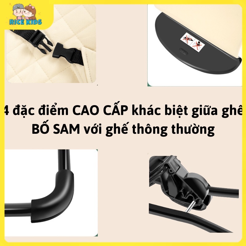 Ghế nhún rung chống võng lưng Ricekids cho trẻ sơ sinh từ 2 tháng đa năng cho bé, chất liệu cotton thoáng mát an toàn