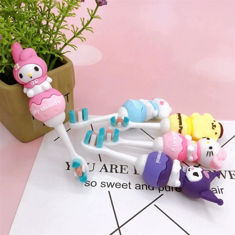 SANRIO Hellokitty Bàn Chải Đánh Răng kuromi Bằng Silicon Hình Hello Kitty Chăm Sóc Sức Khỏe Cho Trẻ Em