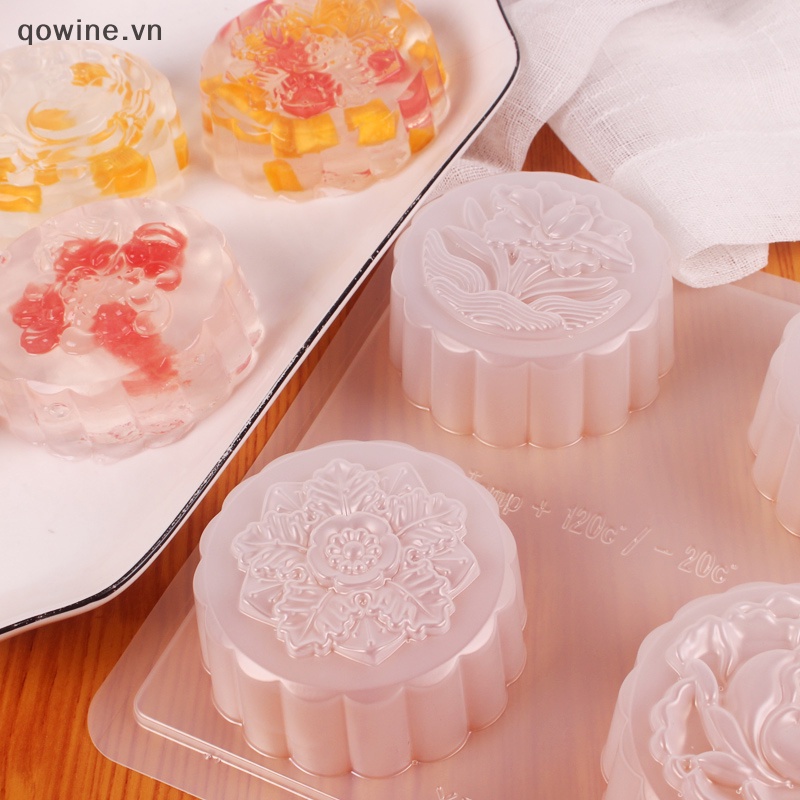 Qowine Khuôn Làm Bánh Trung Thu / Sô Cô La / Bánh Trung Thu 4 Ngăn diy Sáng Tạo vn