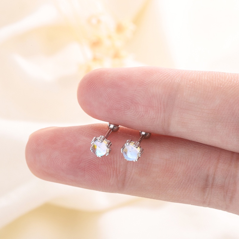 1 Cặp Bông Tai hikaw Bằng Bạc helix Hình Trái Tim mini Không Gây Dị Ứng Cho Trẻ Em