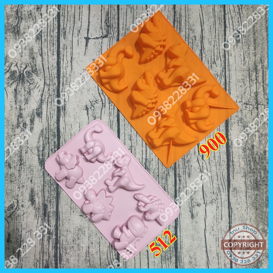 HCM - Khuôn silicon mẫu hình Khủng long Bạo chúa, Tê giác  nướng bánh, làm kẹo dẻo, đổ rau câu thạch, đổ tượng thạch cao