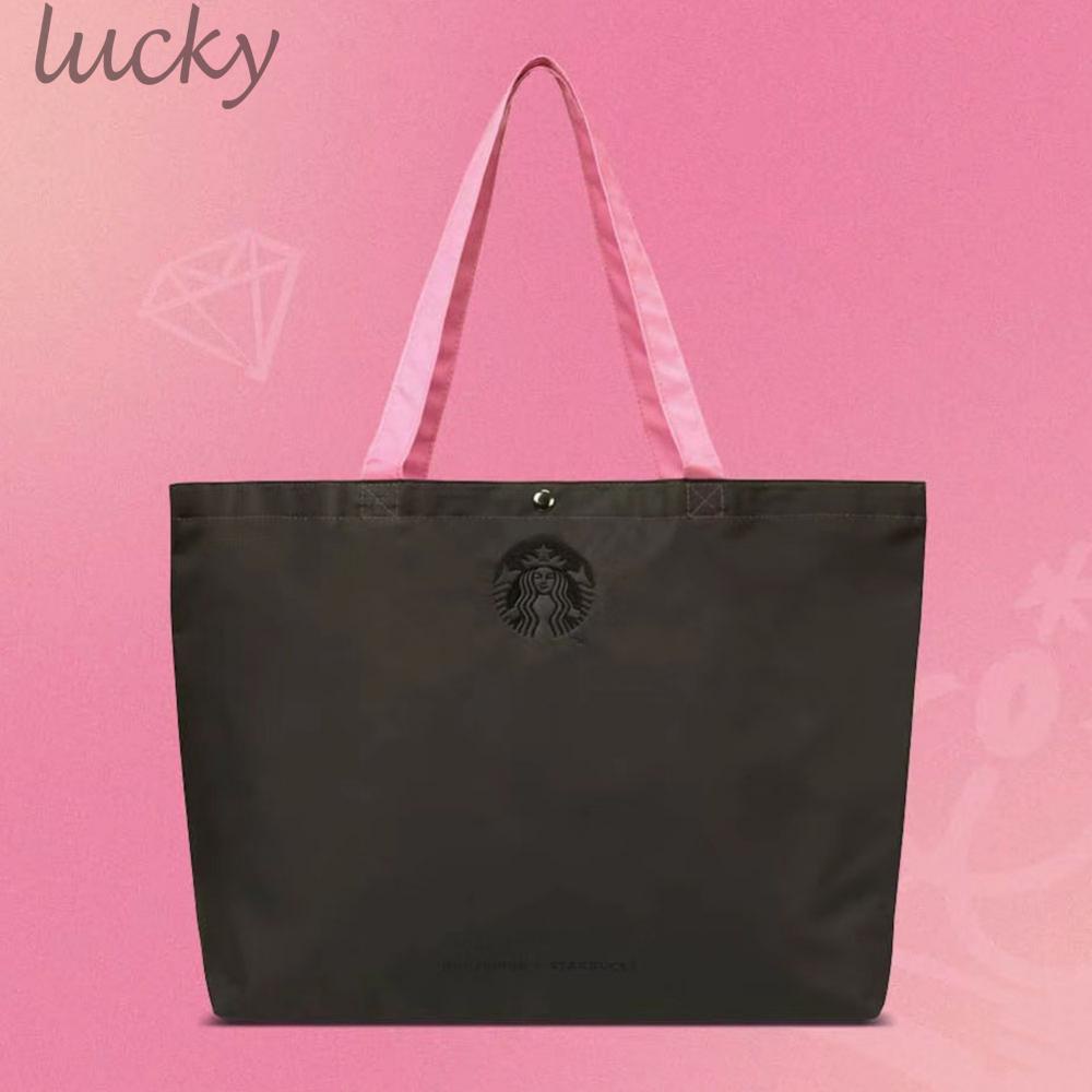 Starbucks Túi Xách Đeo Vai Vải oxford Ni Lông Thêu Chữ blackpink Dễ Thương