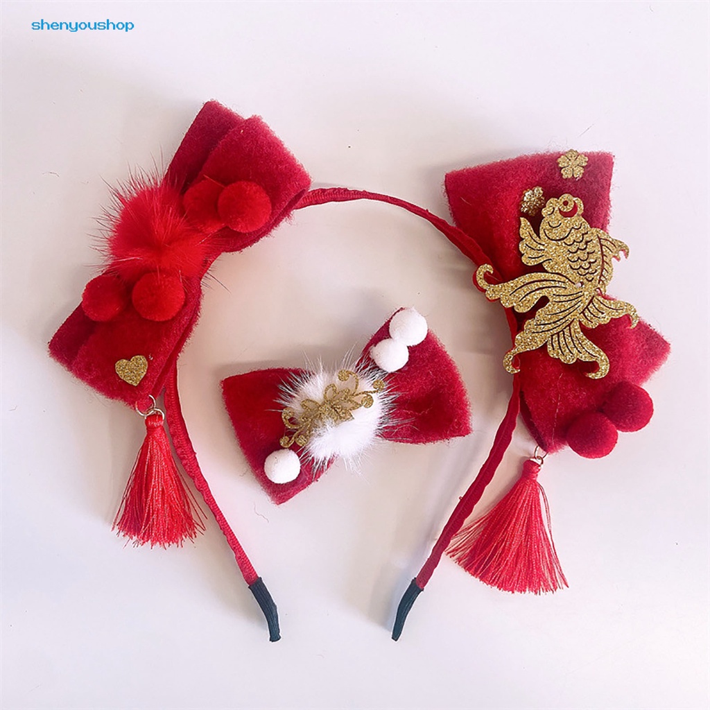 Băng Đô Cài Tóc Vải Hình Cá Đỏ Phong Cách Trung Hoa Đẹp Mắt Dễ Dàng Chống Vỡ Trang Trí Năm Mới Dành Cho Bạn Gái