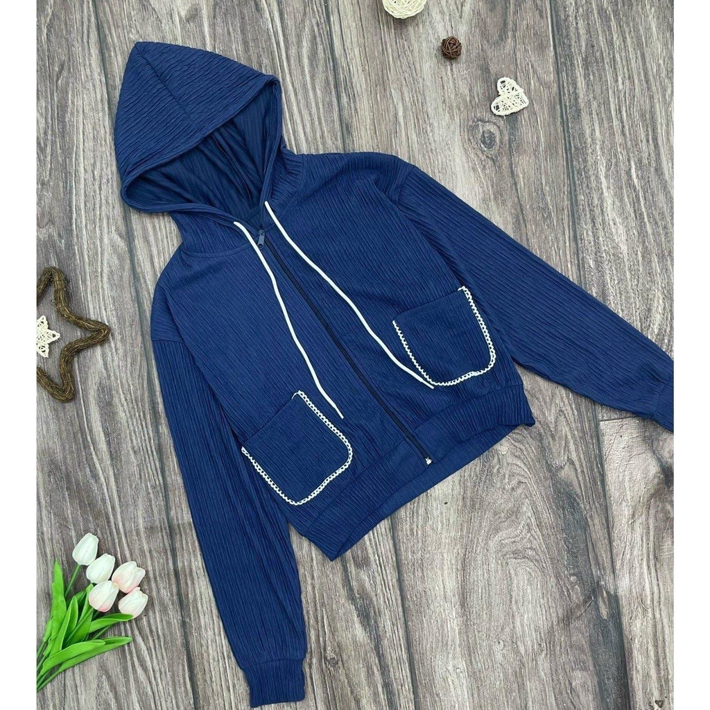 Áo khoác bo túi viền vải xốp nhật nhẹ có túi trong bigsize 50-95kg