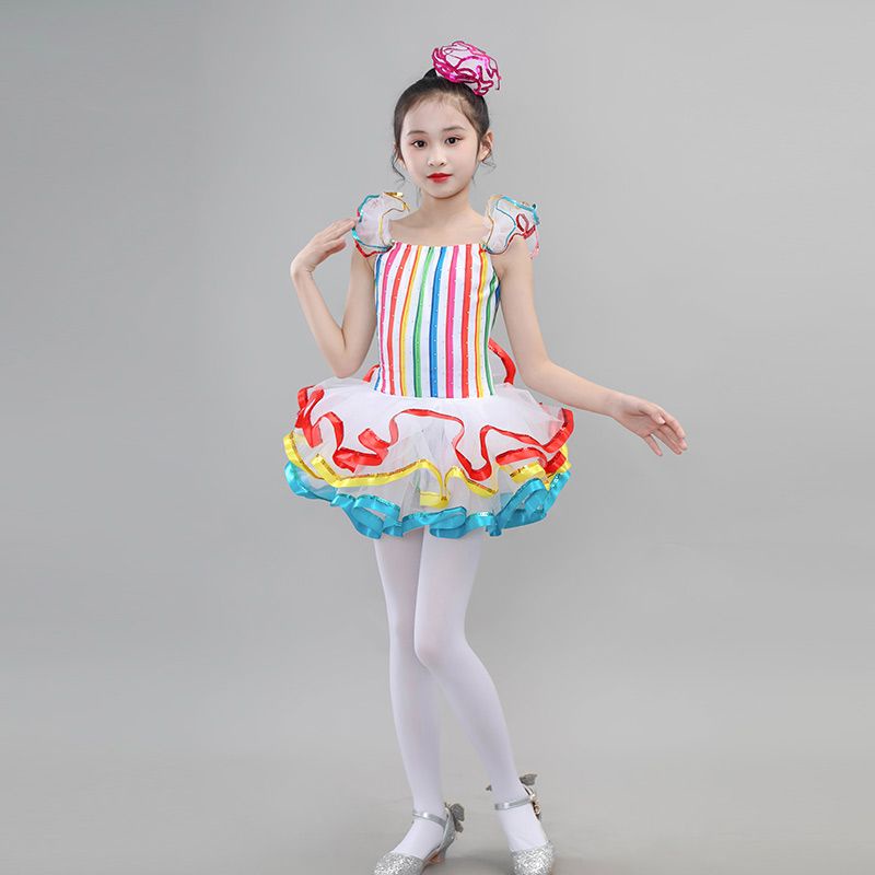 Váy Công Chúa pettiskirt Bằng Vải Tuyn Đính Kim Cương Màu Cầu Vồng Cho Bé Trai Và Bé Gái