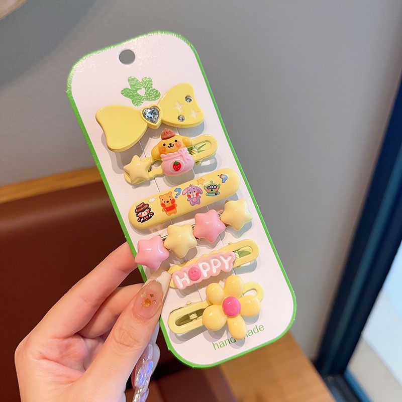 Bộ 6 Kẹp Tóc sanrio b01 Hình Hoạt Hình Dễ Thương Cho Bé Gái