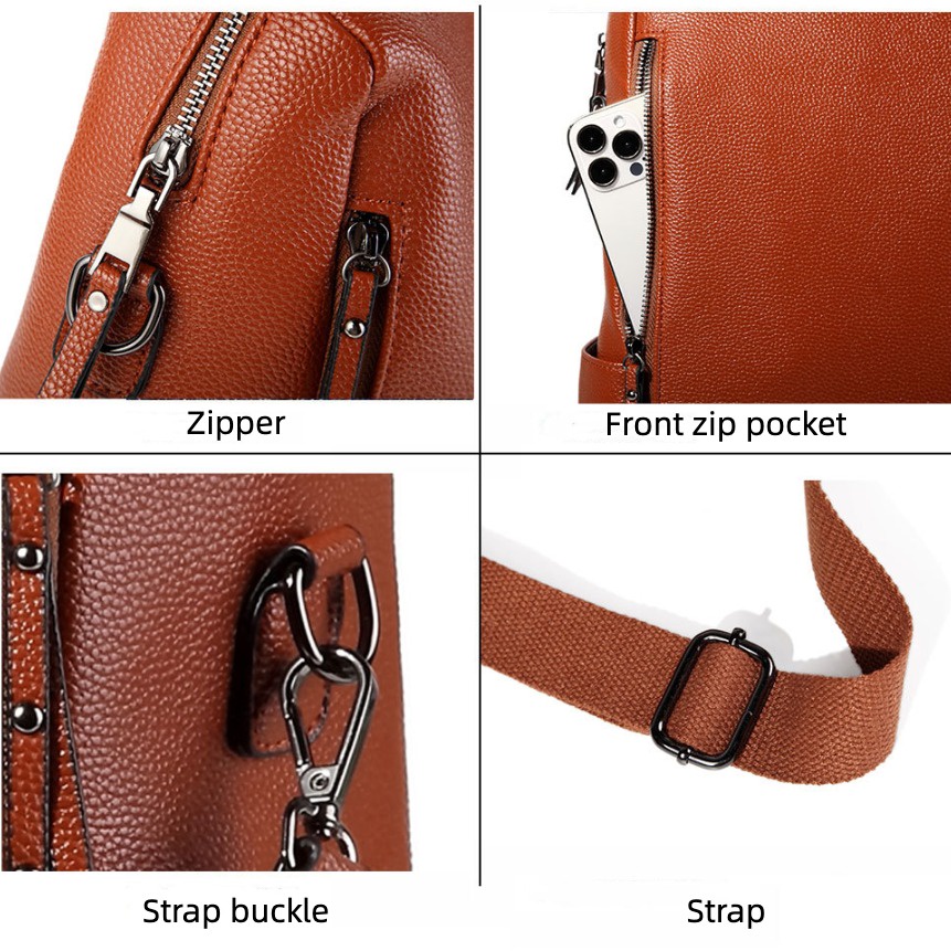 Mingke Balo Da pu Đựng laptop 13 14 inch Chống Thấm Nước Phong Cách retro Cho Nữ