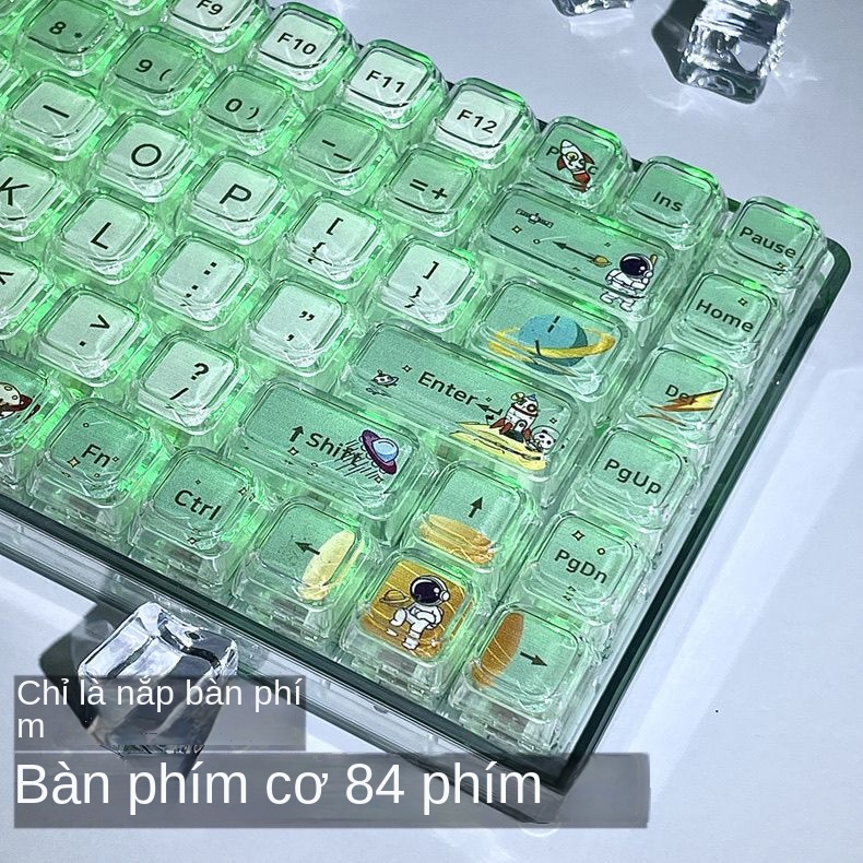 Keycap phi hành gia, keycaps 84 phím, XDA cao 9,5mm, nhuộm thăng hoa PBT, thích hợp cho bàn phím phím 87/68/84/104/108