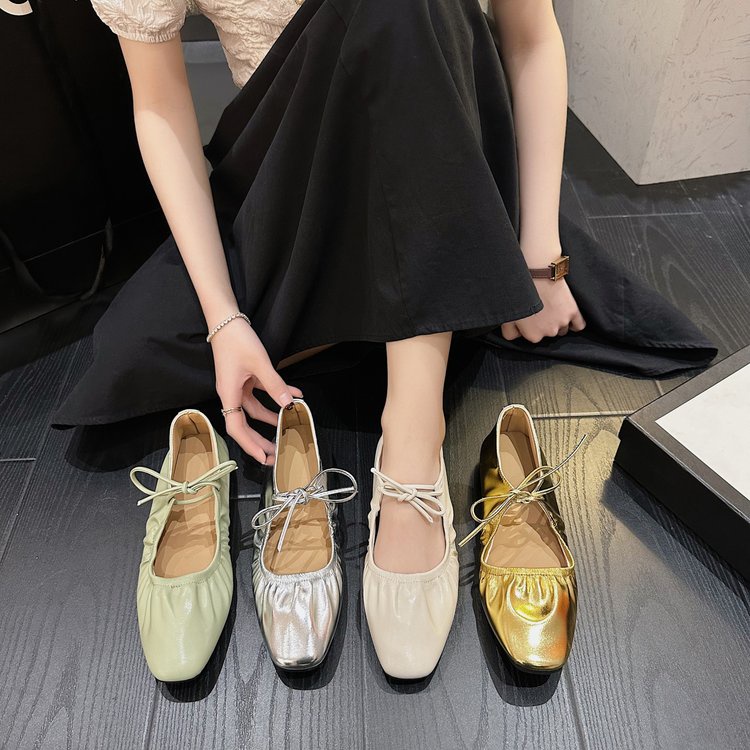 Giày Búp Bê Đế Bằng Mũi Vuông Thời Trang Cho Nữ size 35-40