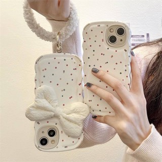 Toàn Bộ Ốp Điện Thoại Họa Tiết Chấm Bi Có Vòng Đỡ Chống Sốc Cho iphone14 12promax 13 11
