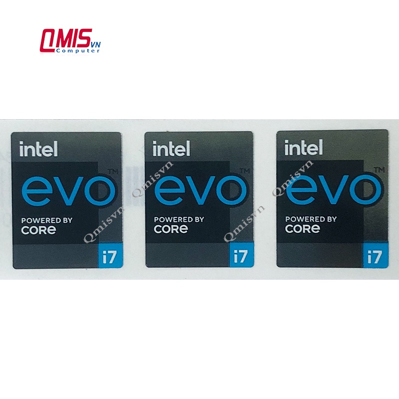 01 Cái tem logo Intel EVO Core I5, Intel EVO Core I7