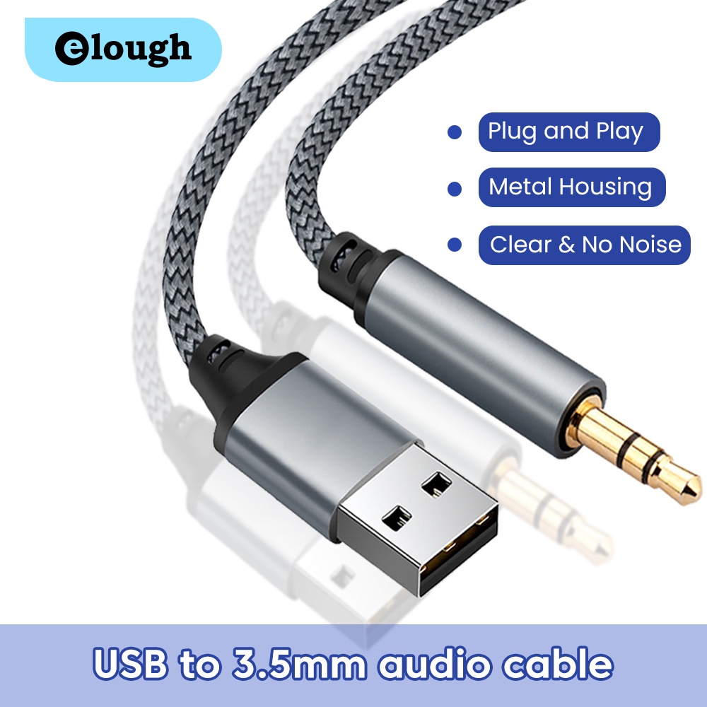 Elough Dây Cáp Chuyển Đổi Cổng usb Sang Cổng Âm Thanh 3.5mm Và Cổng usb 3.5mm Chuyên Dụng