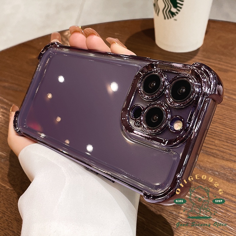 Ốp Điện Thoại tpu Mềm Có Túi Khí Bảo Vệ Bốn Góc Chống Rơi Màu Vàng / Xanh Dương iphone15 14 13 12 11 pro max 15